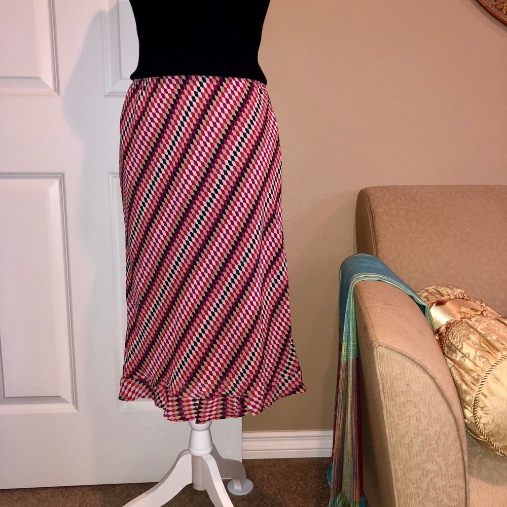 Geo Print Lined Skirt